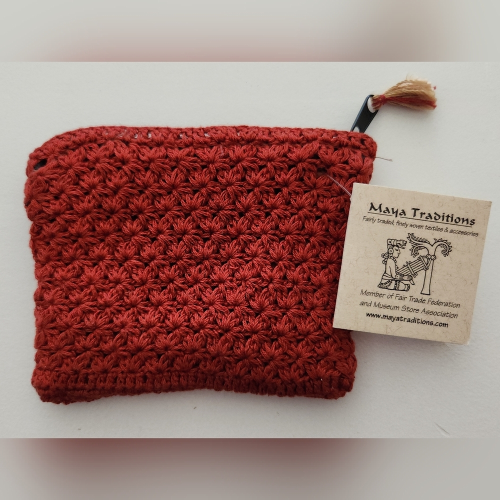 Purse By Maya Traditions Red Crochet Pouch